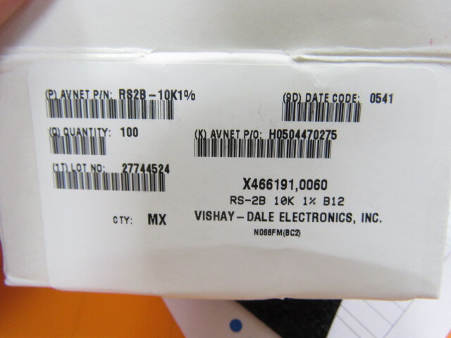 DALE RS2B-10K1% Qty of 23 per Lot RES AXIAL 3W 10K 1%