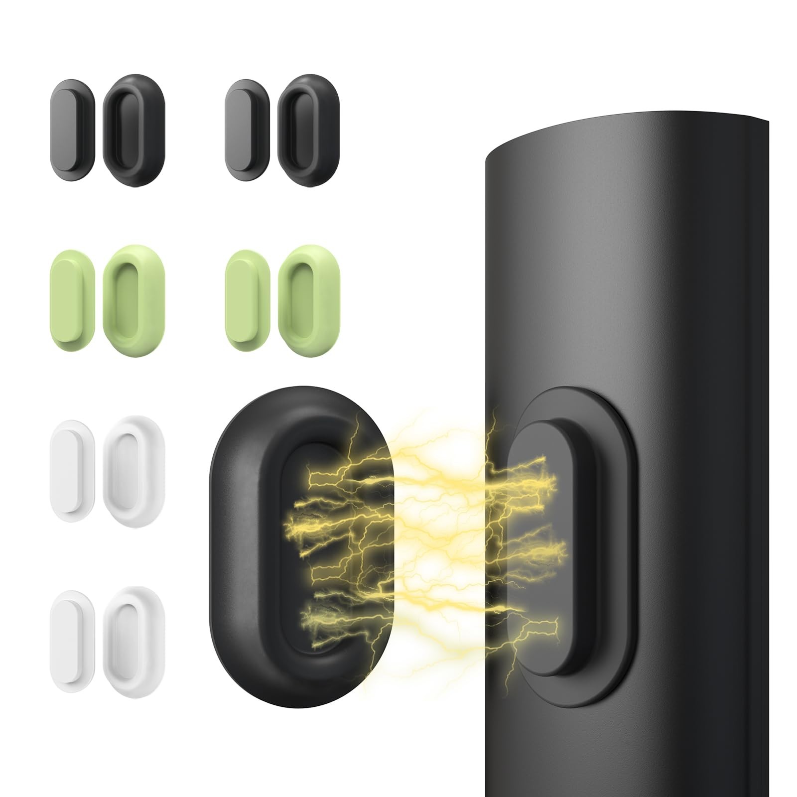 Vaszu Magnetic Remote Control Holder Self-Adhesive 2 Black, 2 White, 2 Green