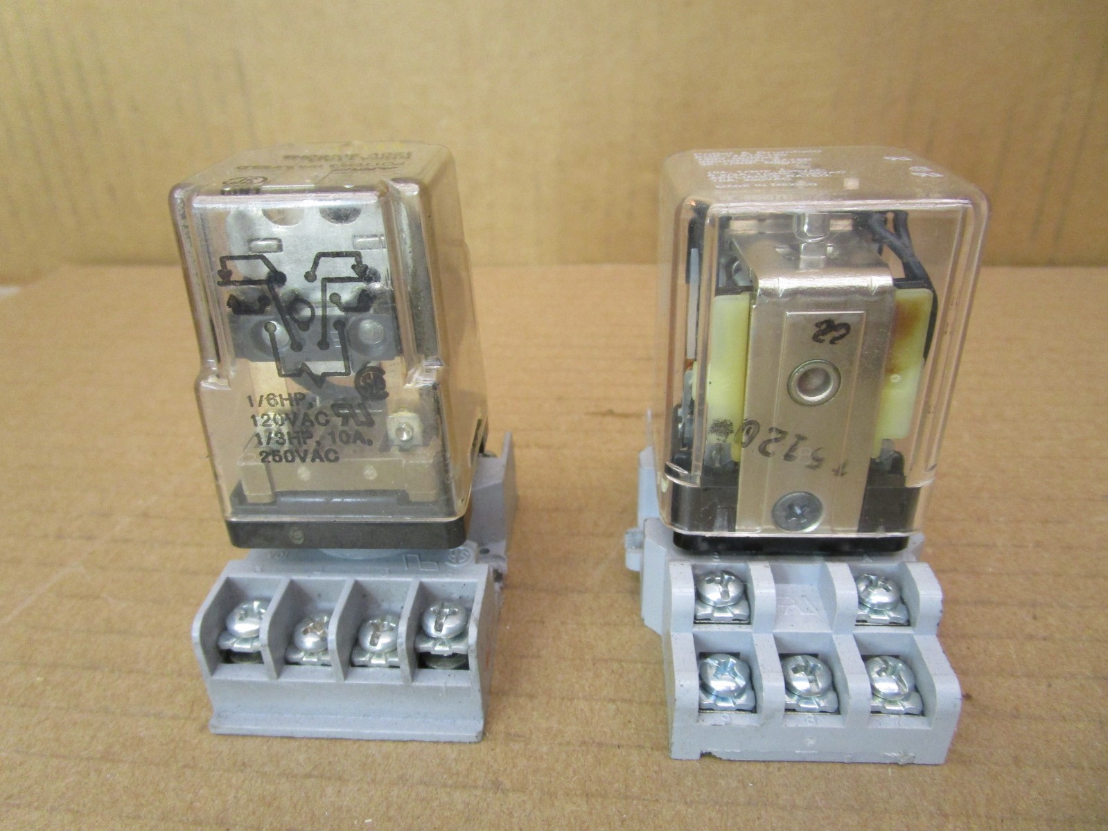 Mixed Lot of 2 Pcs Potter & Brumfield KRPA11AG KUP-14A15-120 Relays 51861NADC