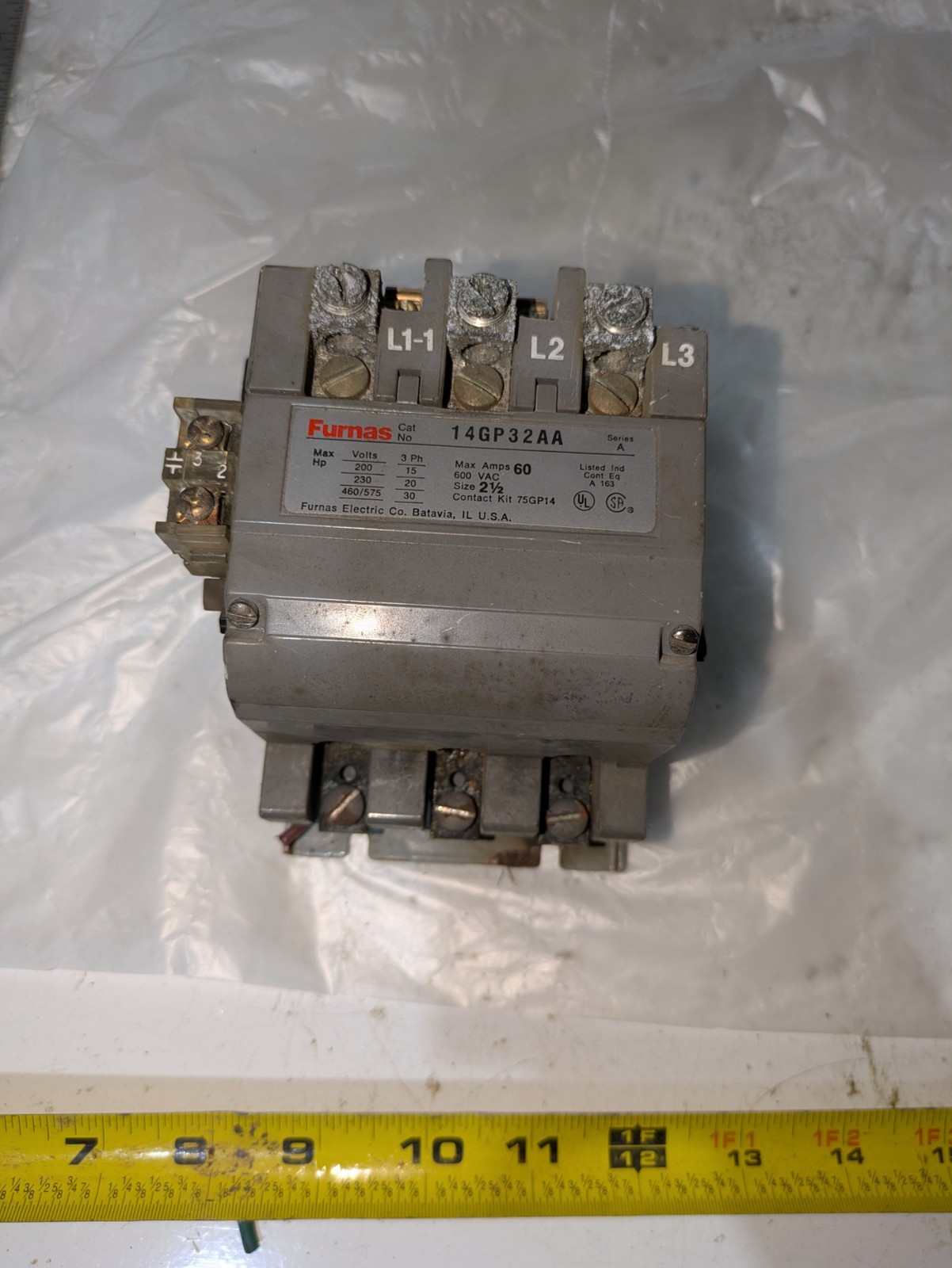 FURNAS ELECTRIC 14GP32AA SERIES A 200-575V 60AMPS 75D73070 50-60HZ