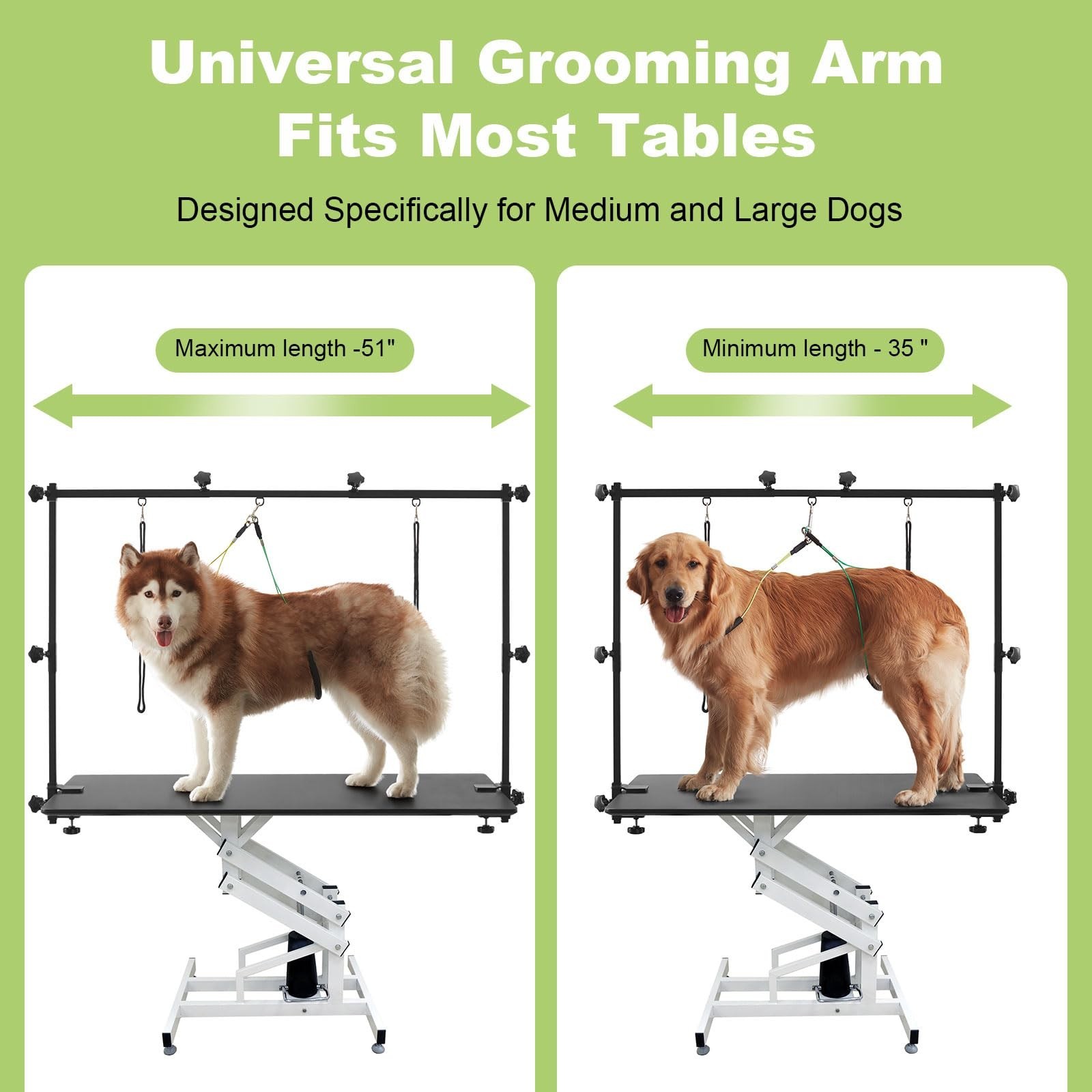 Home Dog Grooming Table Arm Adjustable 37″ Height, 35″-51″ Width Dog Grooming…