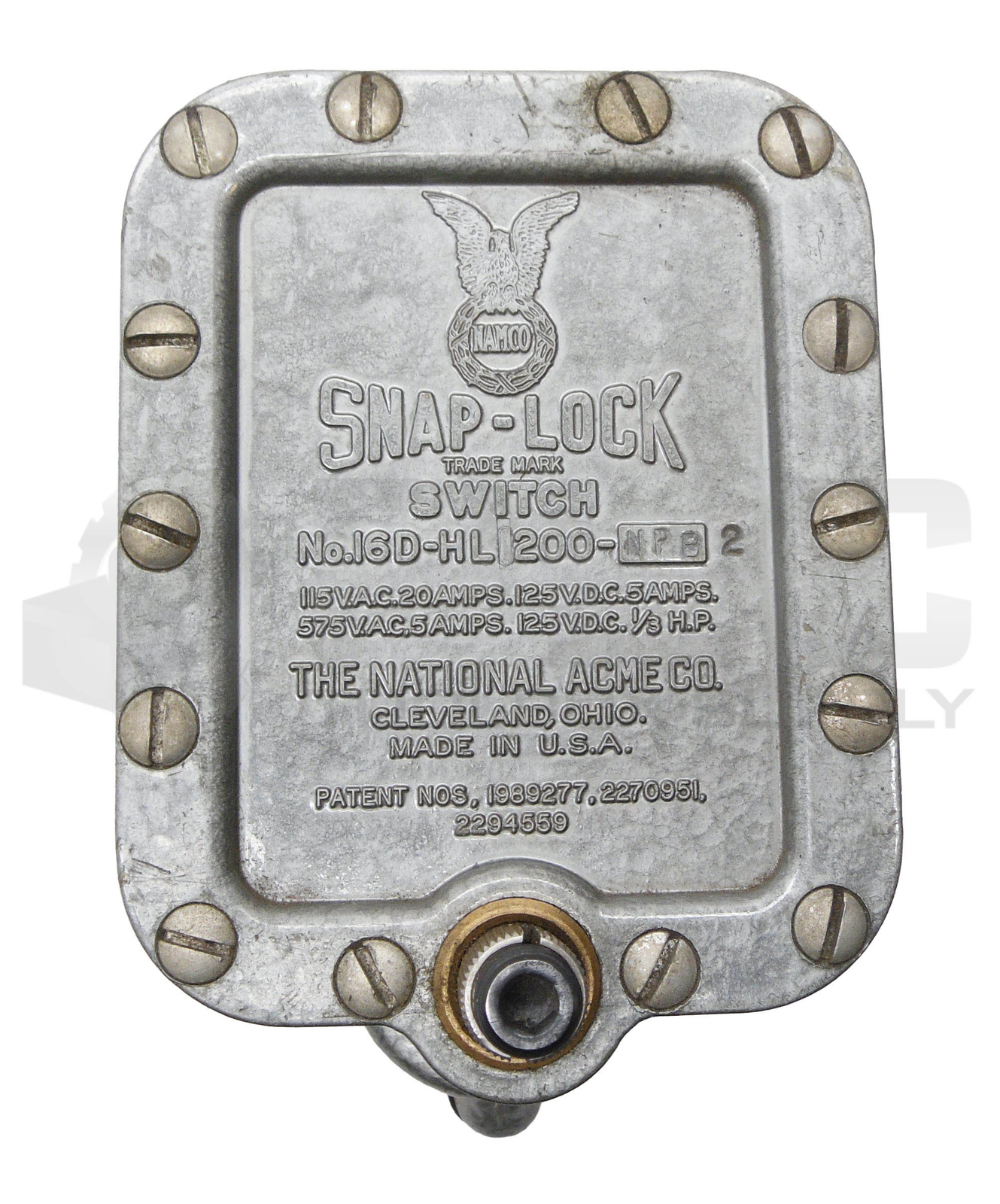 NEW NAMCO 16D-HL1200-NPB2 SNAP LOCK SWITCH 575VAC 125VDC 20A 1/3HP *READ*