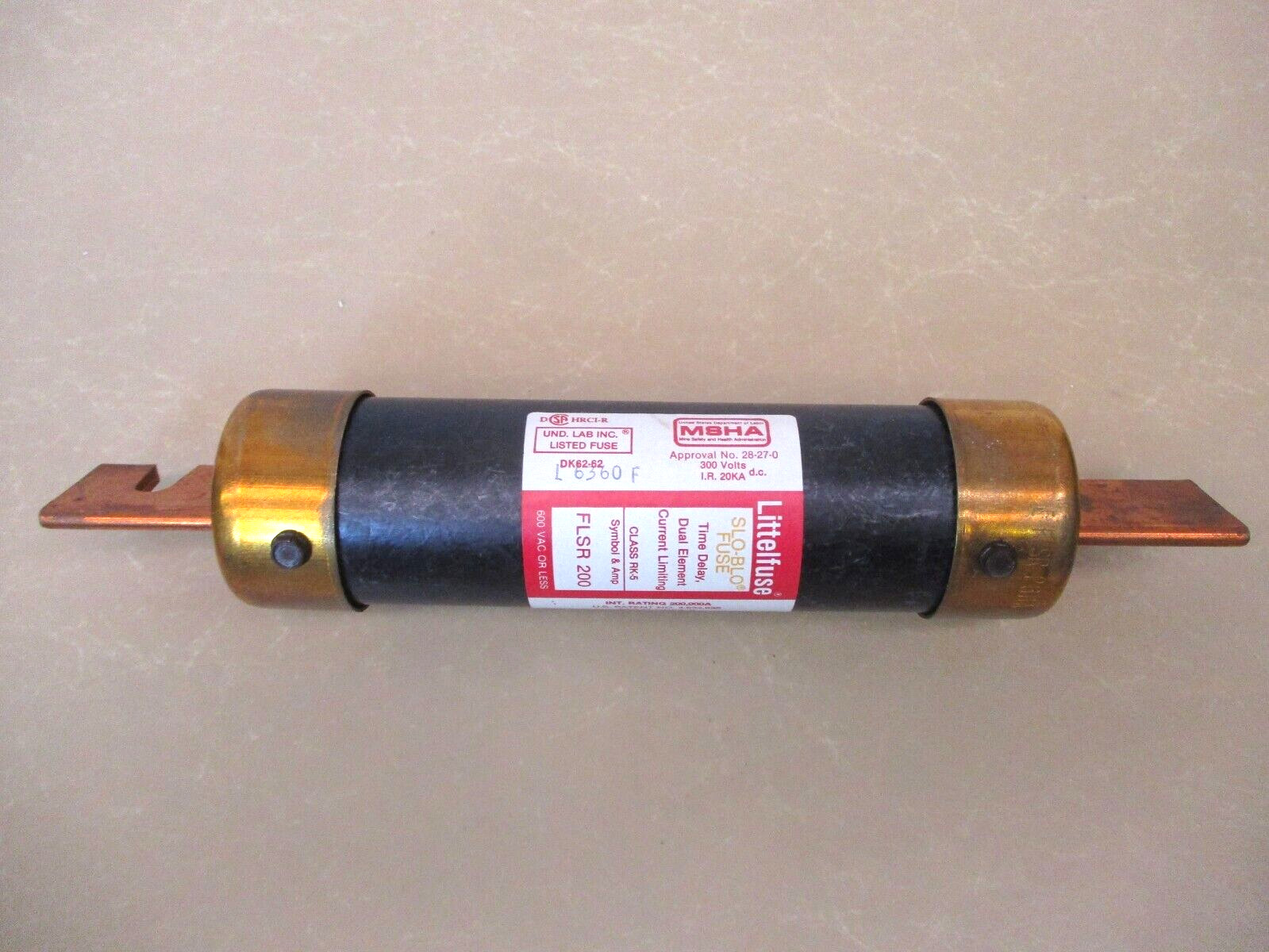 Littelfuse Tracor FLSR200 Slo-Blo Fuse Time Delay Dual Element RK5 Fuse 46465WVS