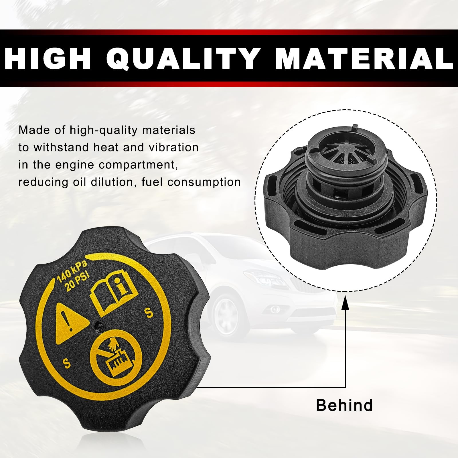 Universal Coolant Reservoir Cap Compatible with Chevy GMC Buck Cadilac -Silve…