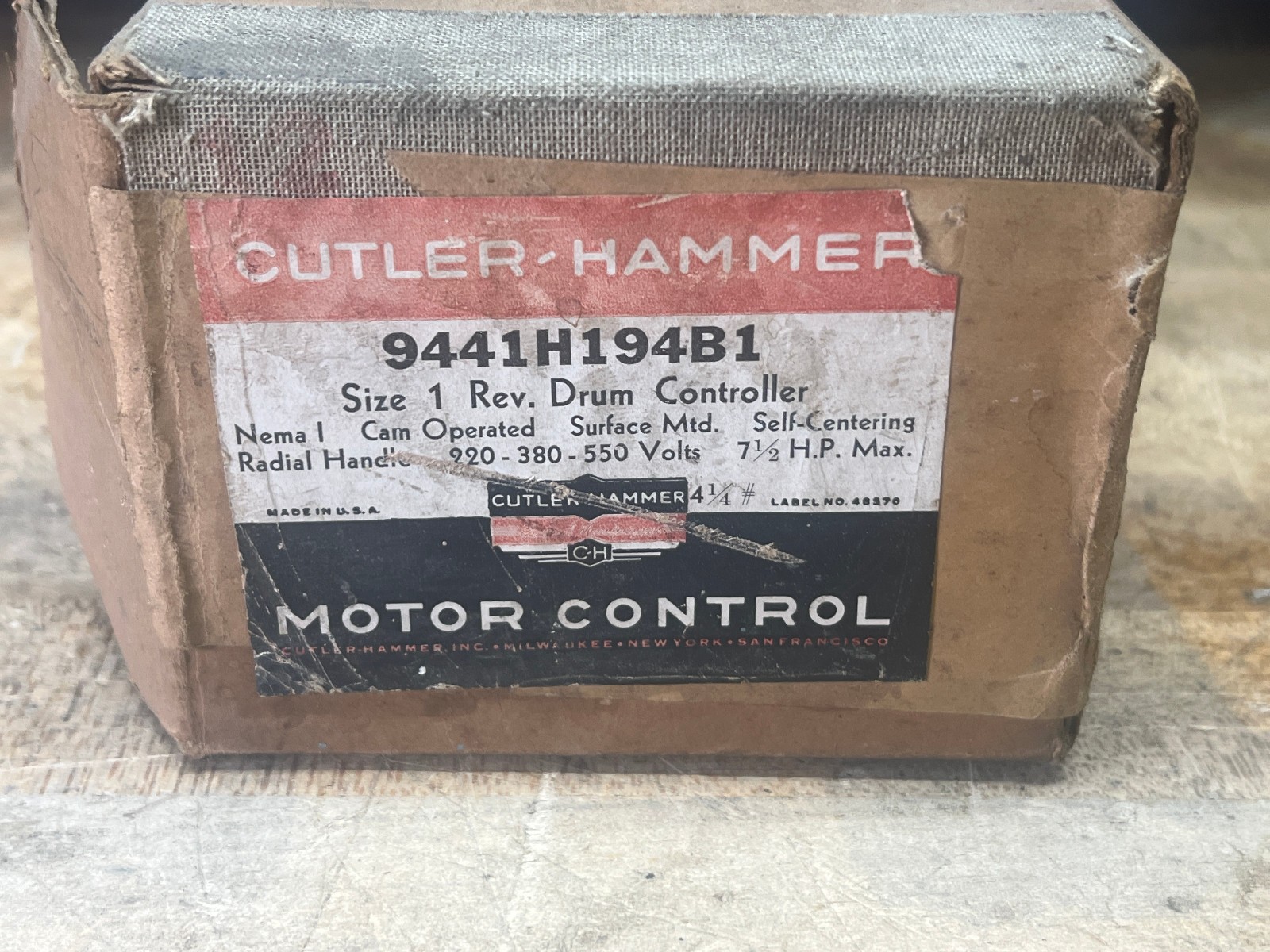Cutler hammer 9441H194B1 Size 1 Reversing drum controller cam operated 7.5hp max