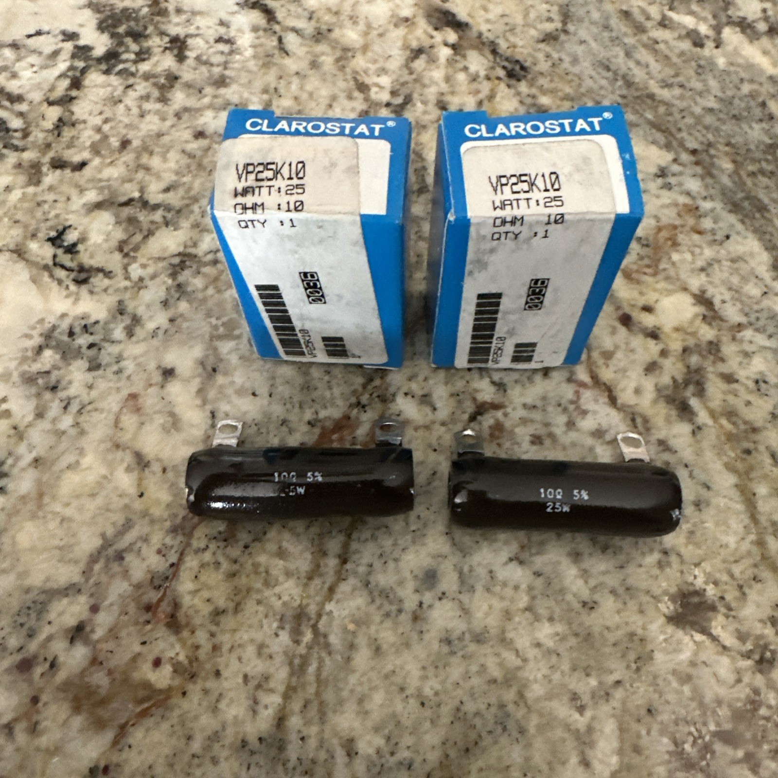 2x Clarostat VP25K10 Resistor NEW + FAST SHIPPING