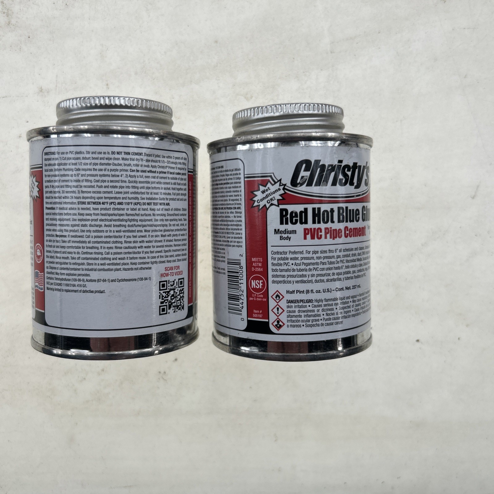 Christys PVC Cement,Blue,8 oz. X 2 RH-RHBV–36
