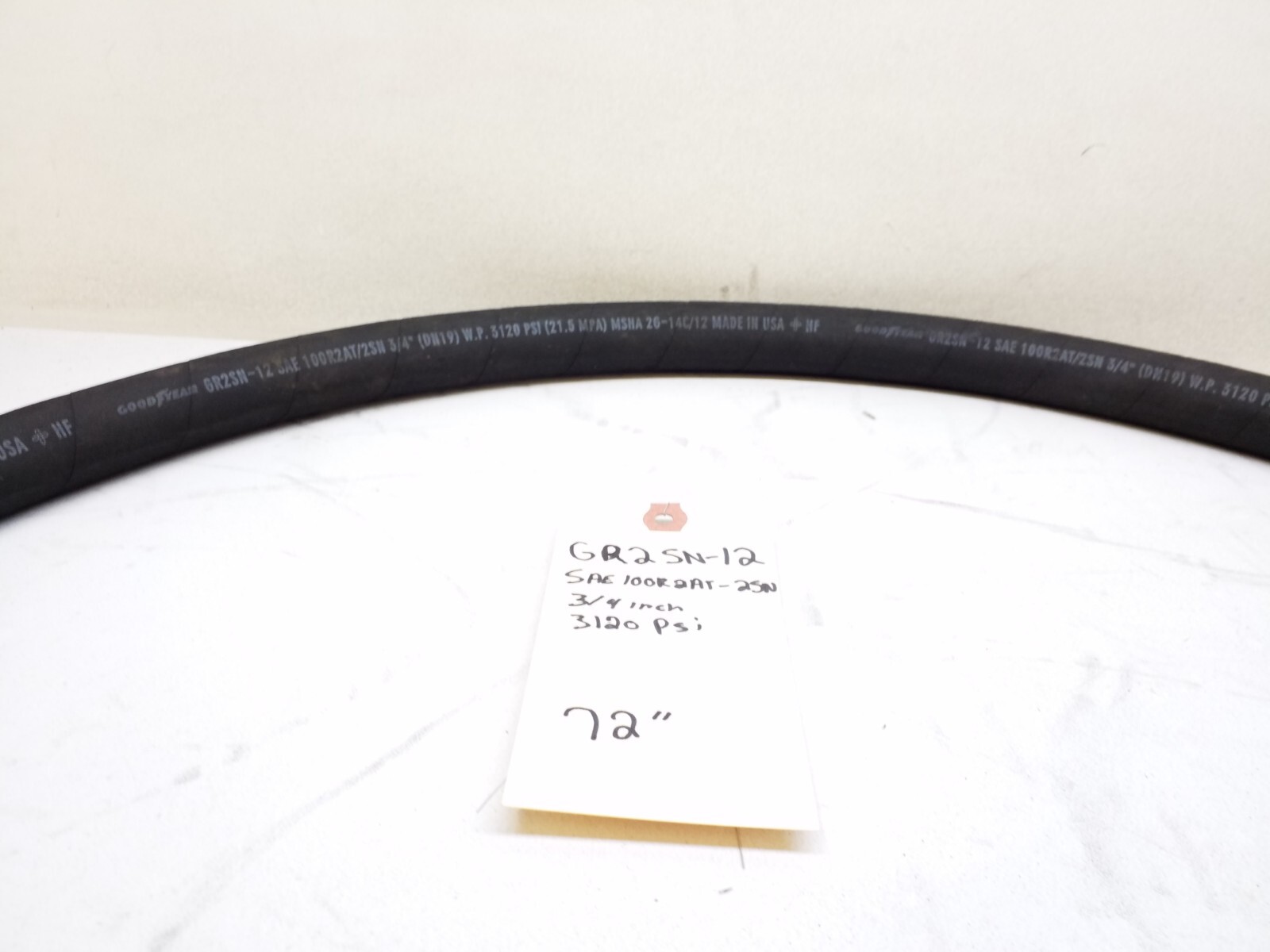 GR2SN-12 GOODYEAR Hydraulic Hose SAE100R2AT-2SN 3/4″ 72 Inches Long 3120 PSI