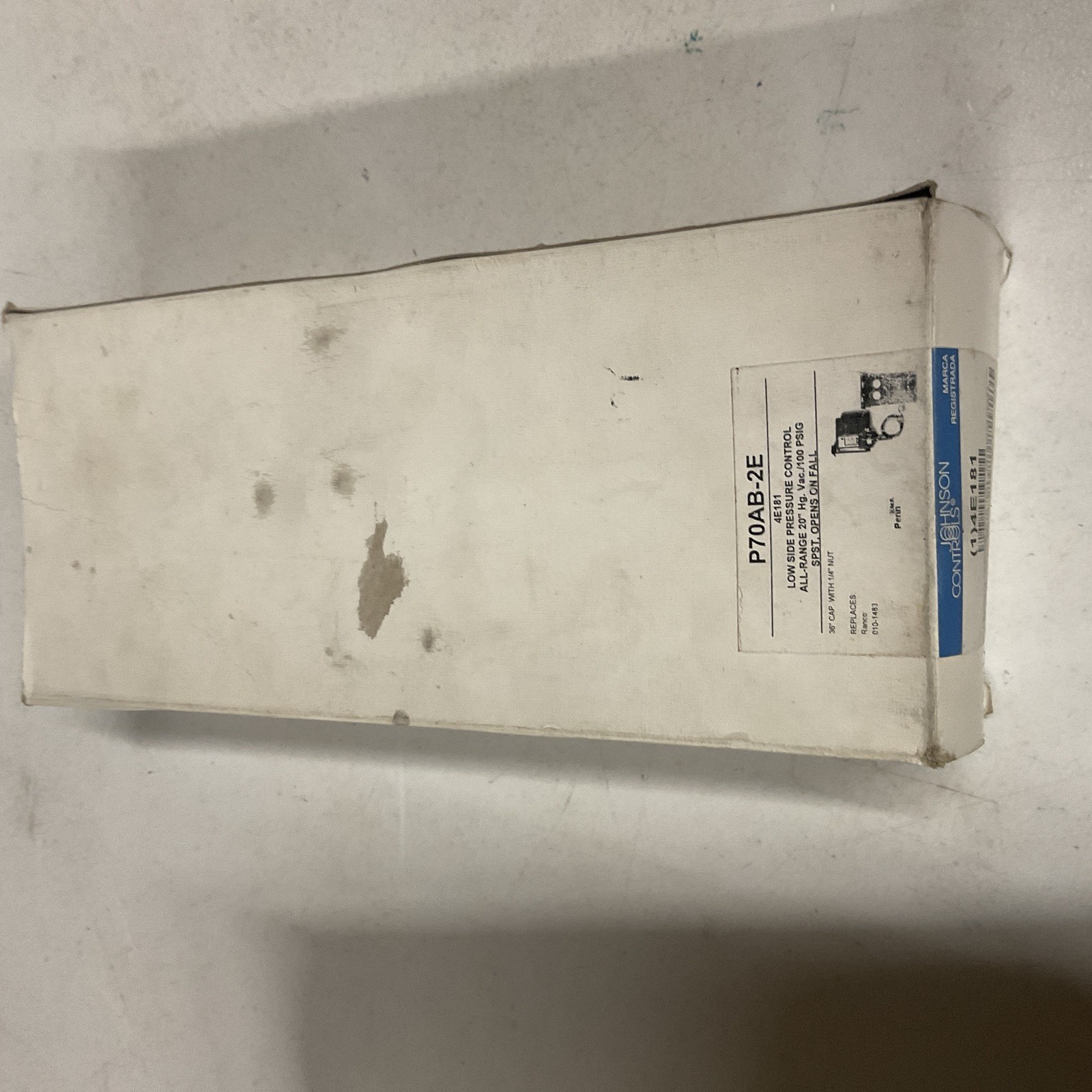 NEW JOHNSON CONTROLS P70AB-2E LOW SIDE PRESSURE CONTROL 20″HG VAC P70AB-2
