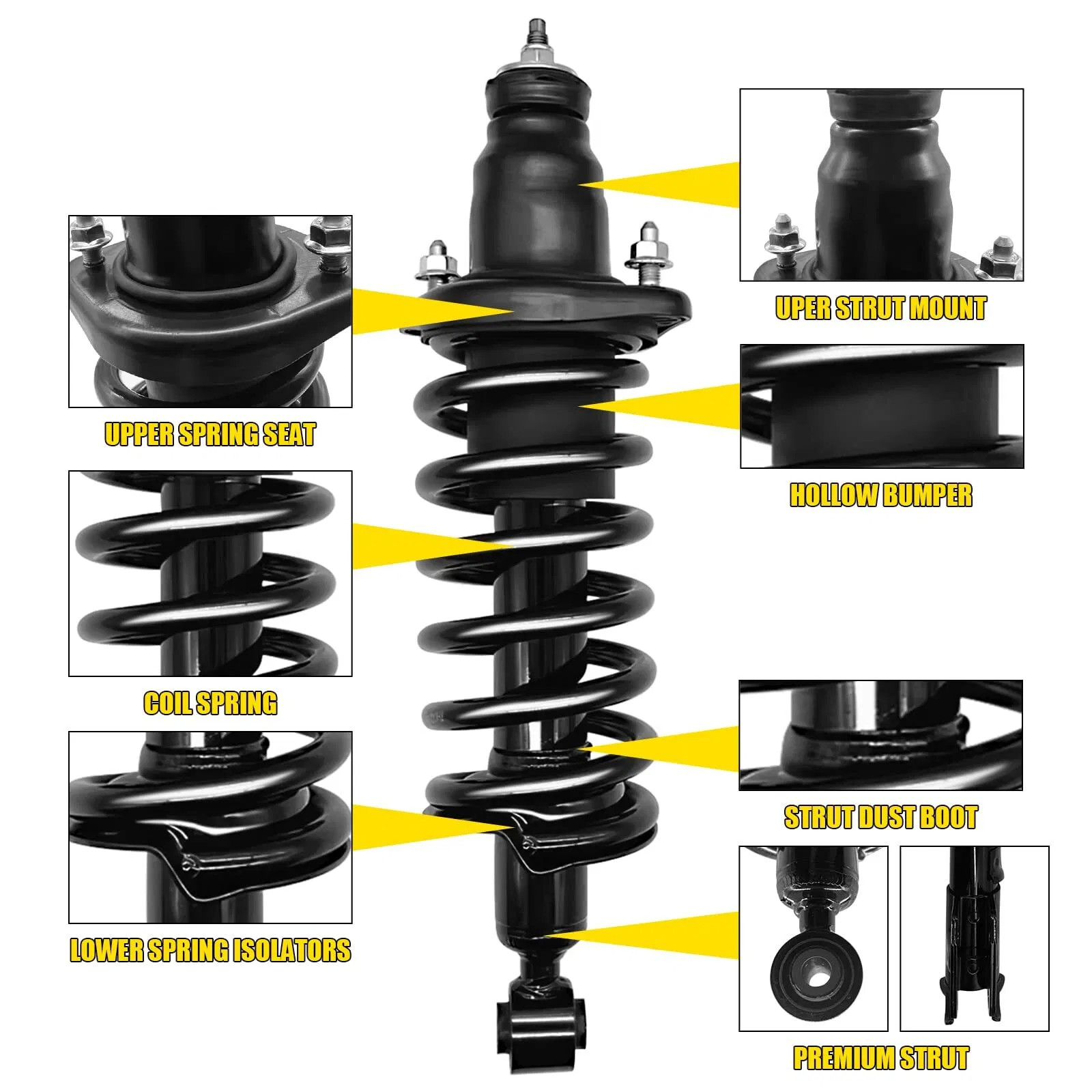 US GARVEE Rear Pair Complete Strut Spring Assembly Compatible for 2011-2014 Chry