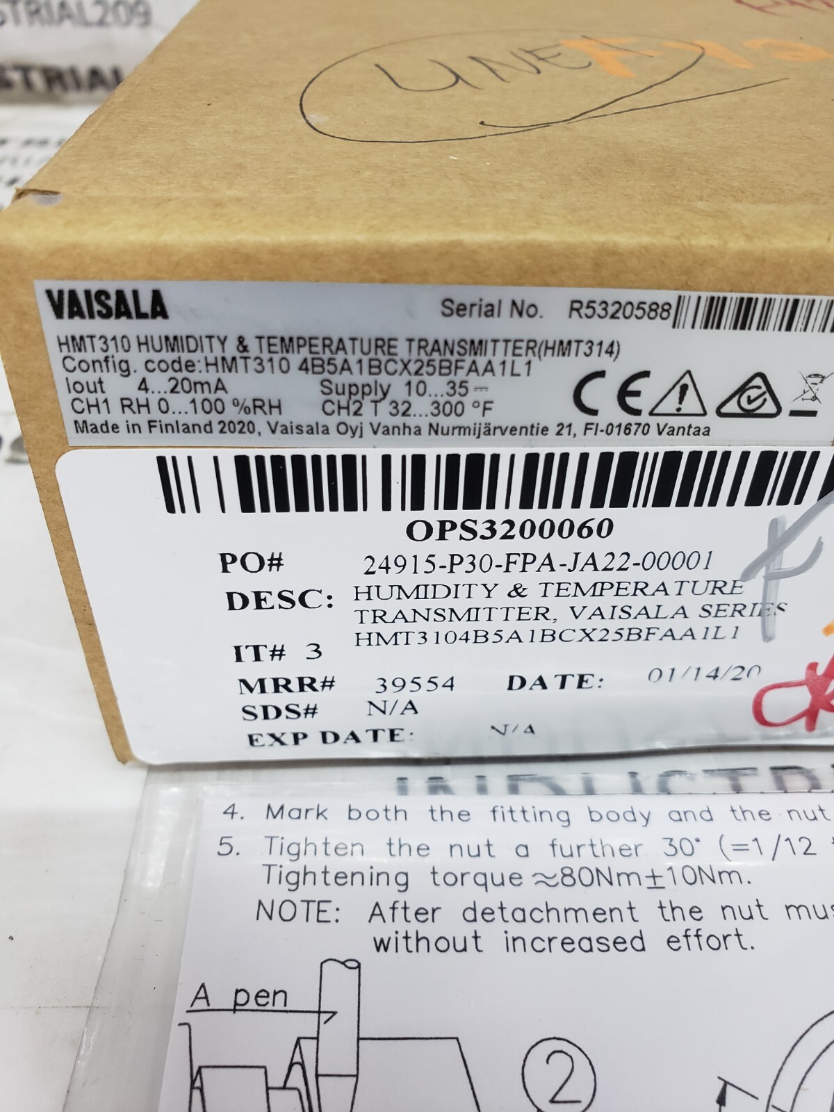 VAISALA HMT310 HUMIDITY & TEMPERATURE TRANSMITTER