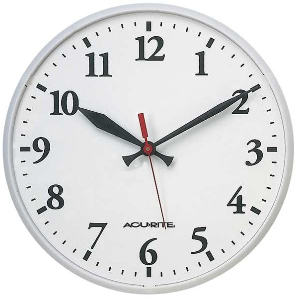 12-1/2″ Analog Wall Clock, White, 3Lyk5