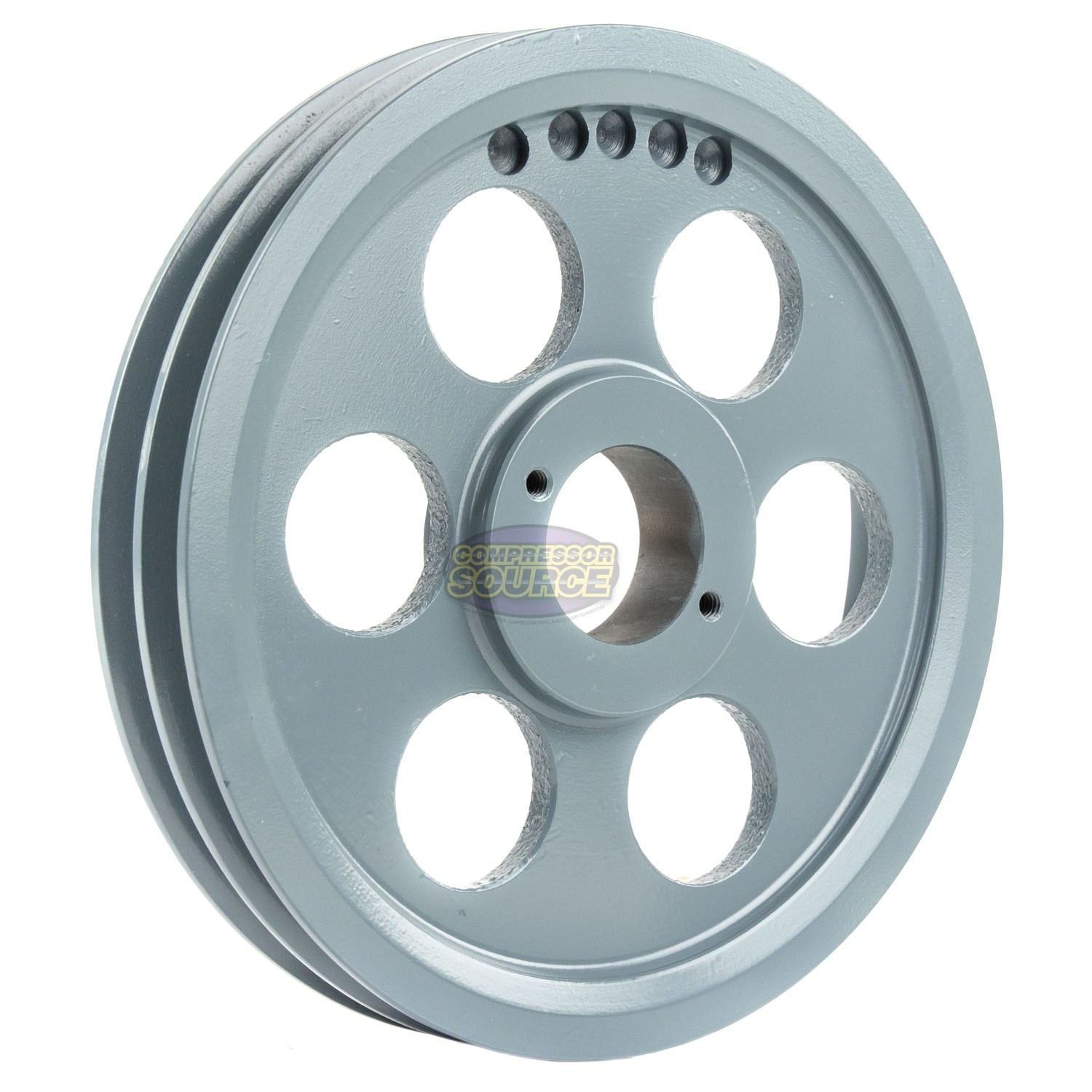 Cast Iron 8.25″ Dual Groove Pulley 2 Belt A Section 4L 1-1/8″ Sheave Bushing