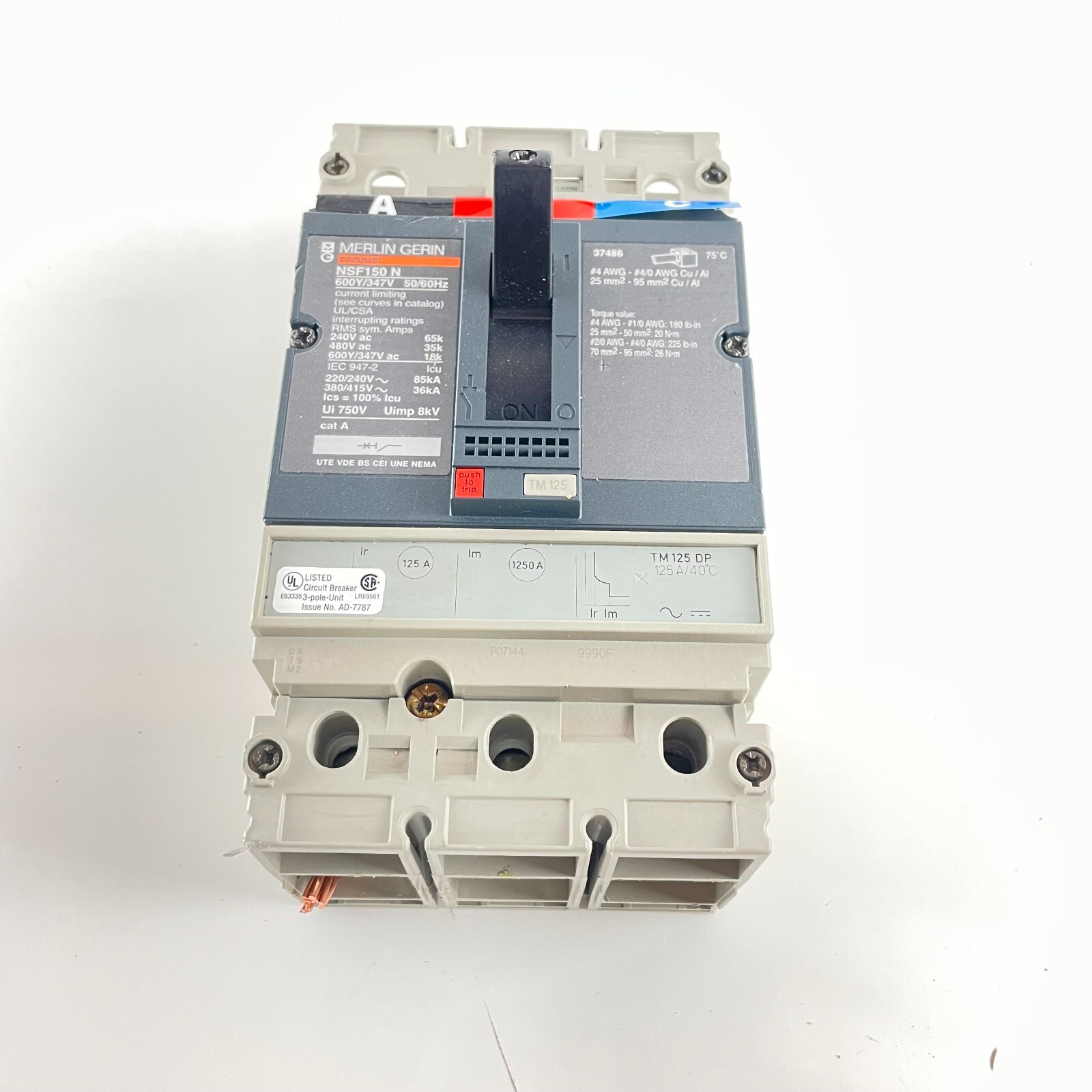 MERLIN GRIN NSF150N Circuit Breaker 100 Amp 600V