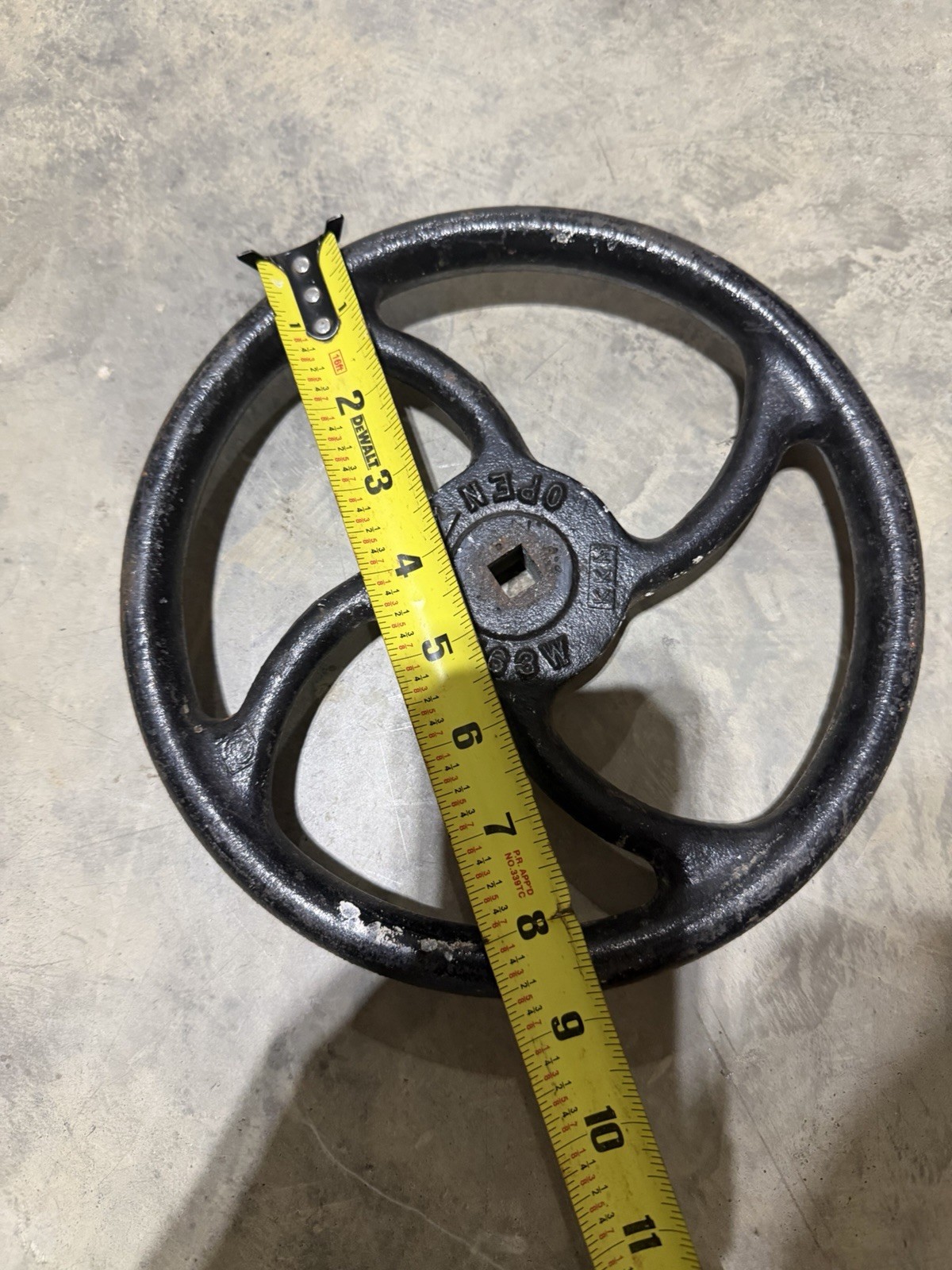 Vintage Industrial Cast Iron ? Valve Hand Wheel Steam Punk Open Crank KKM T163W