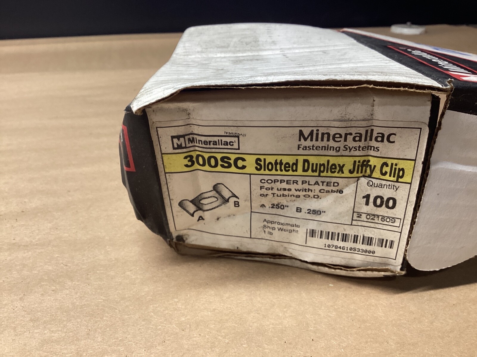 (QTY 100) Minerallac 300SC SLOTTED DUPLEX JIFFY CLIP COPPER PLATE #100G135*CO