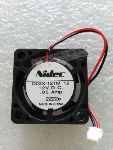 Nidec D02X-12TM 12 2.5cm 2510 12V 0.05A 2 Wire Dual Ball Cooling Fan