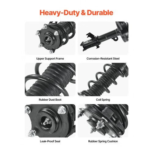 Front Shock Absorber Strut Assembly, 2Pcs Shock and Strut Assembly with Coil Spr