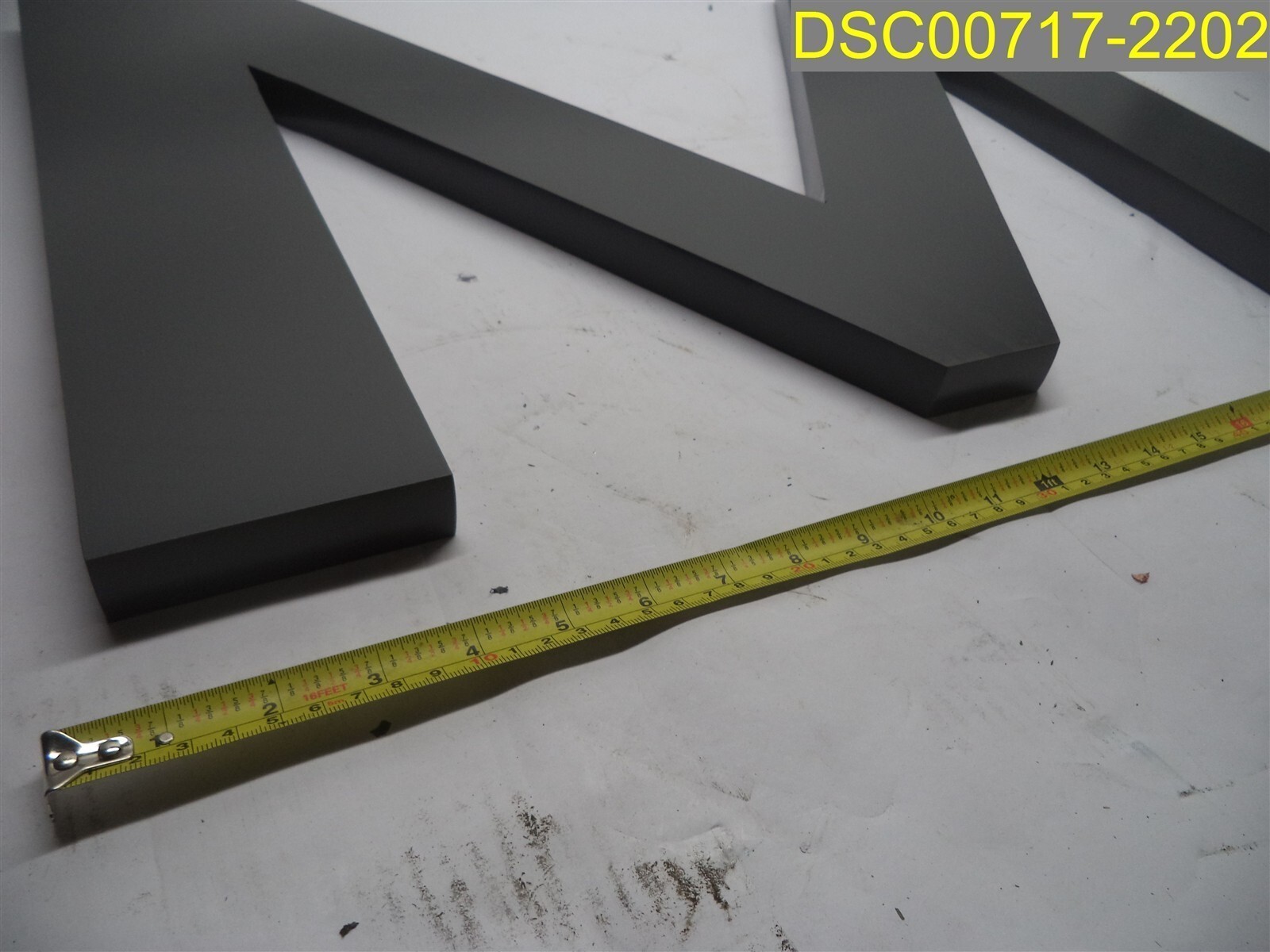 Grey Letter “M” Solid Aluminum 23 3/4″ tall x 18″ wide x 15/16″ thick