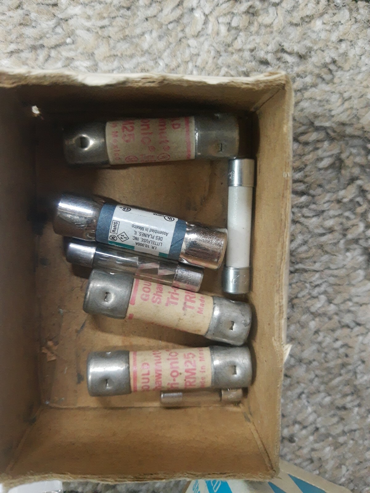 NEW Assorted Lot o 7 Mini Fuses Bussmann Time delay # FNQ-1/2 TRM25 FLM 20A