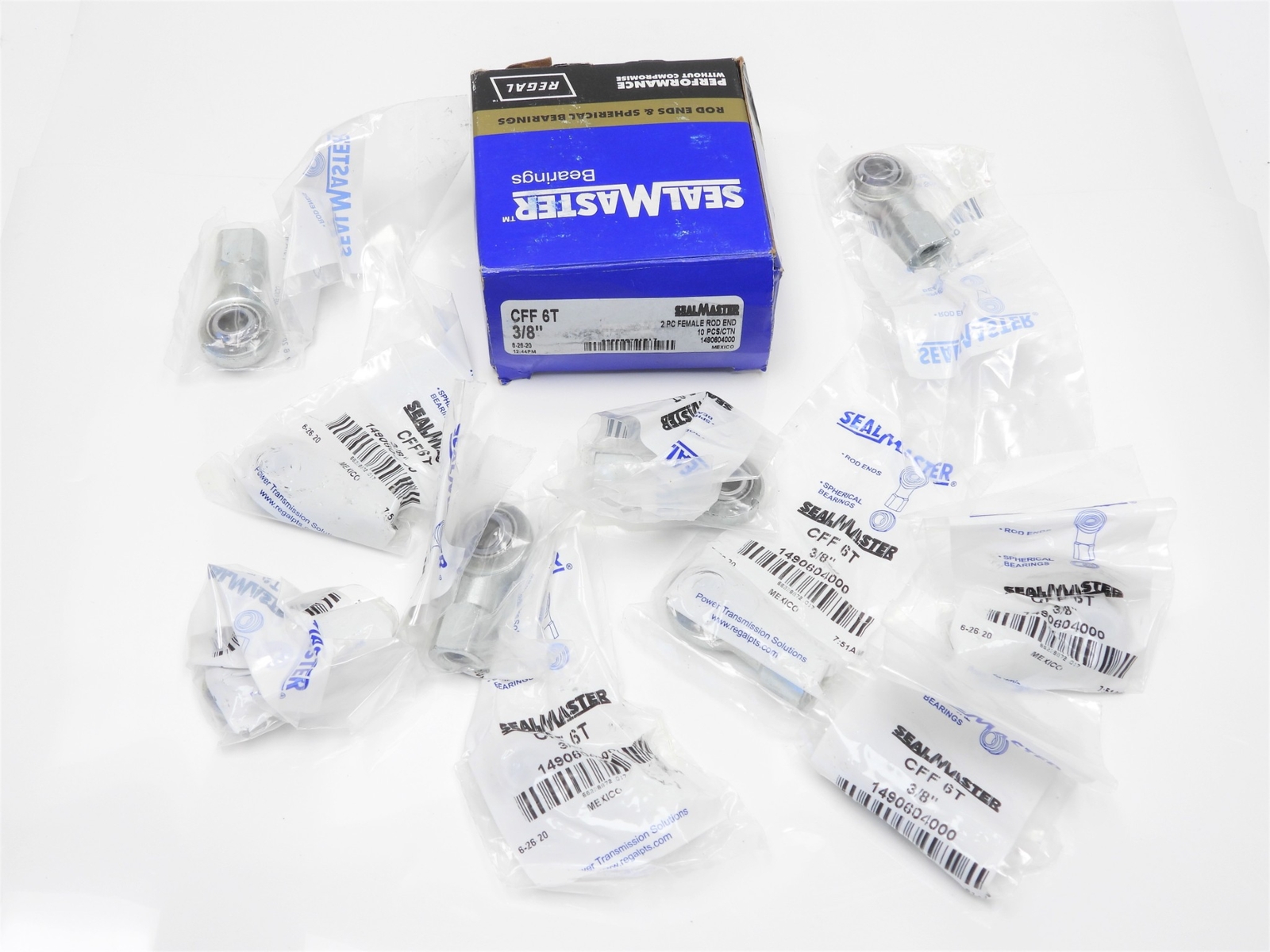 10-Pack Seal Master CFF 6T 3/8″ Bore Rod End Heim Joint 3/8″-24 Female Two-Piece