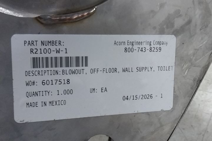 Acorn R2100-W-1 1.28; 1.6; 3.5 GPF Wall Mount Stainless Steel Toilet