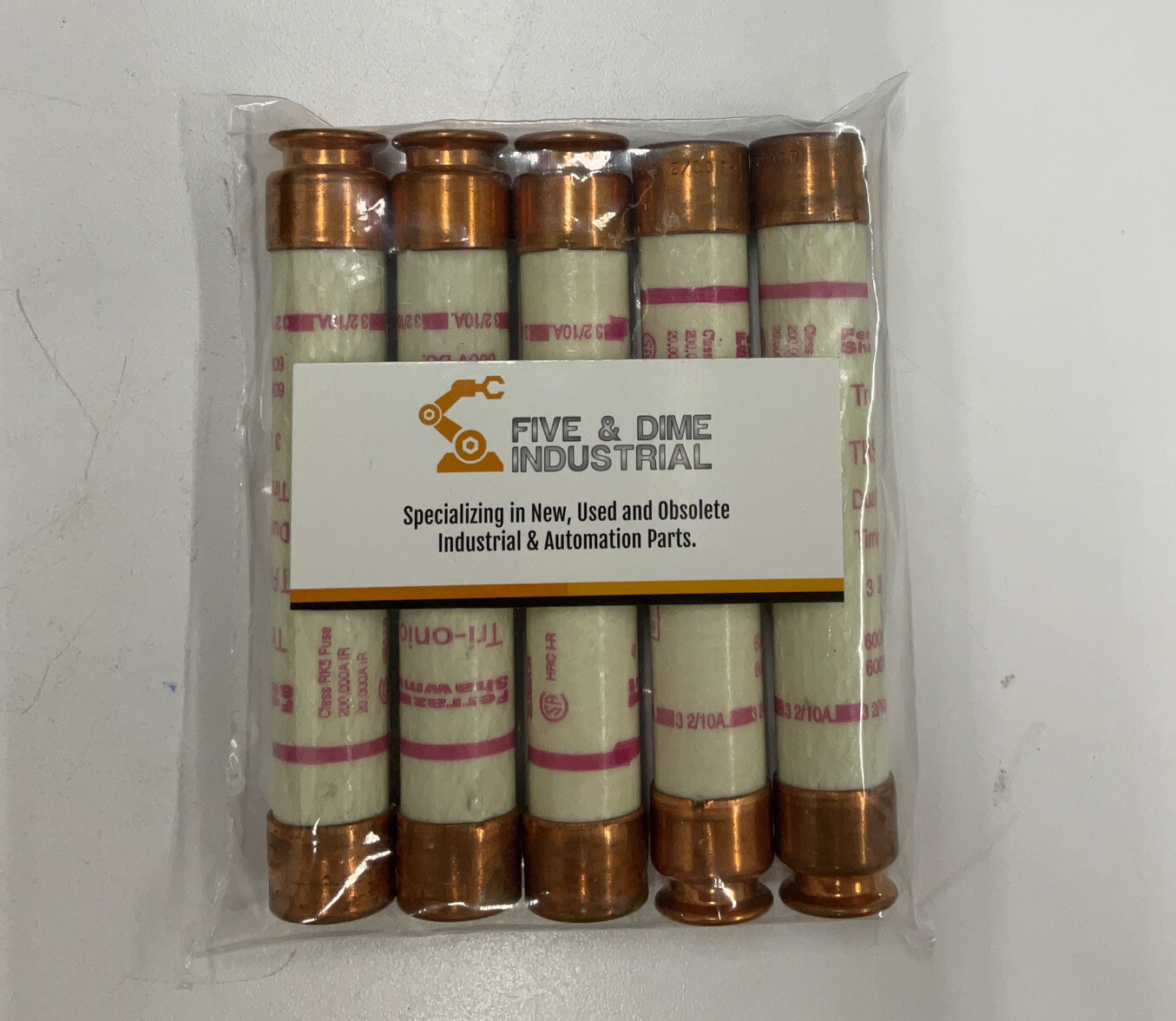Gould Shawmut Lot of 5 TRS3-2/10R Dual Element Fuses 3-2/10 Amp RK5