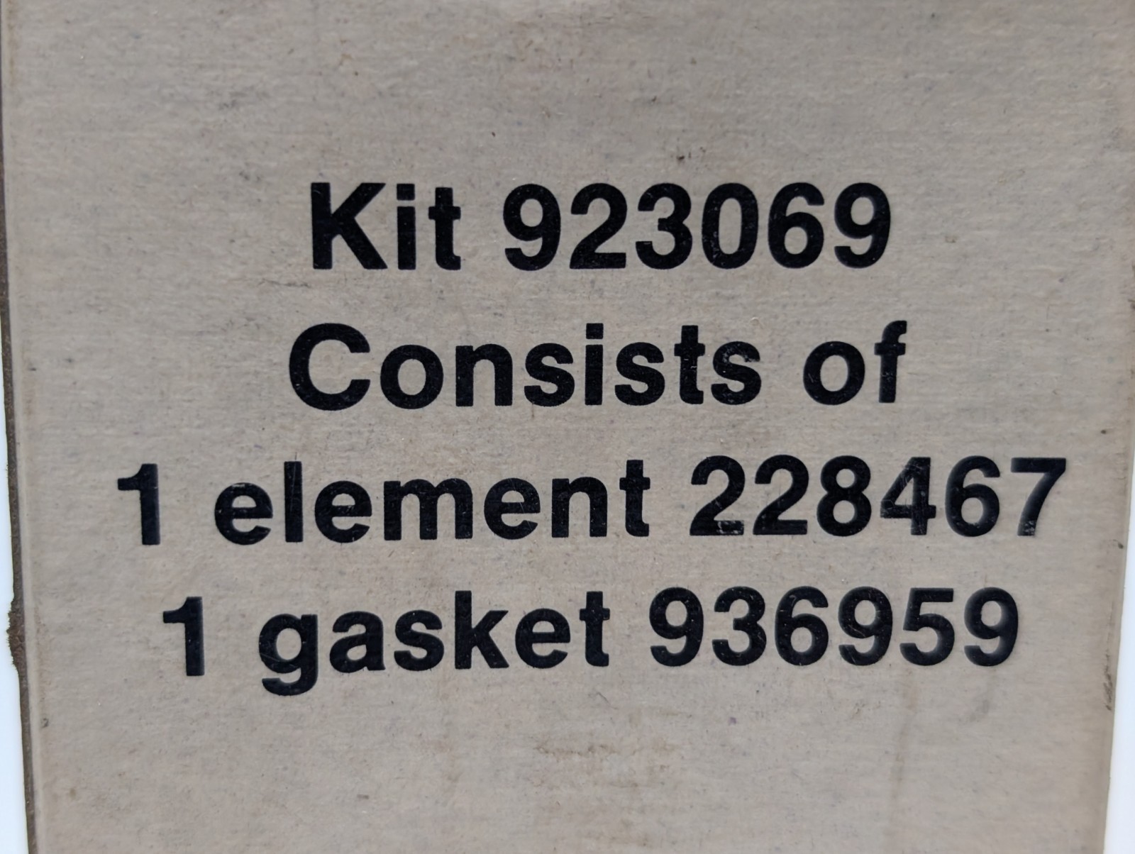 Vickers 923069 Replacement Filter Kit with 936959 Gasket and 228467 10µ Element