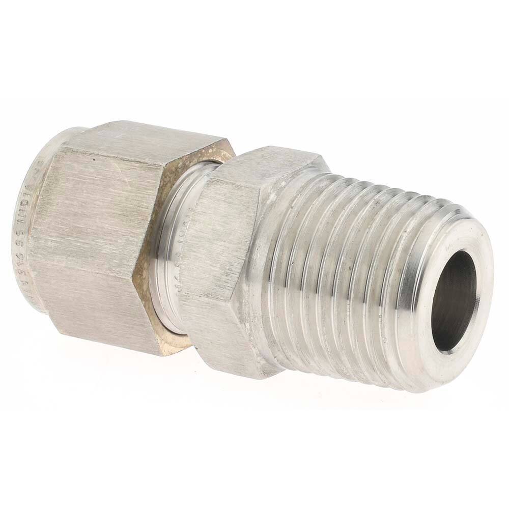 Brennan BD-KP4256 Compression Tube Connector: 1/2″ Thread, NPT Stainless Steel