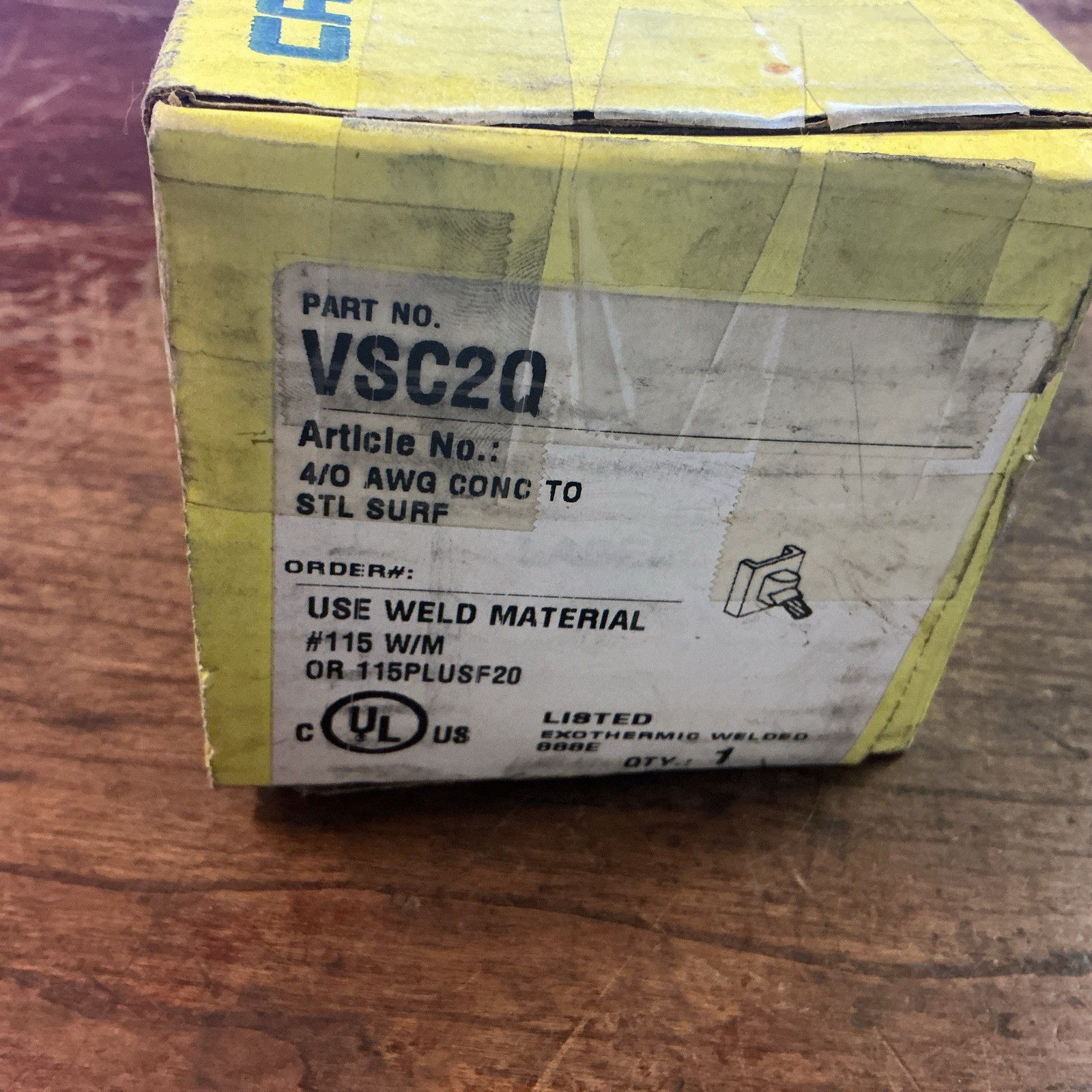 Erico/Cadweld VSC2Q 4/0 AWG Concentric To Steel Surface 45-Deg 115PLUSF20 (new)