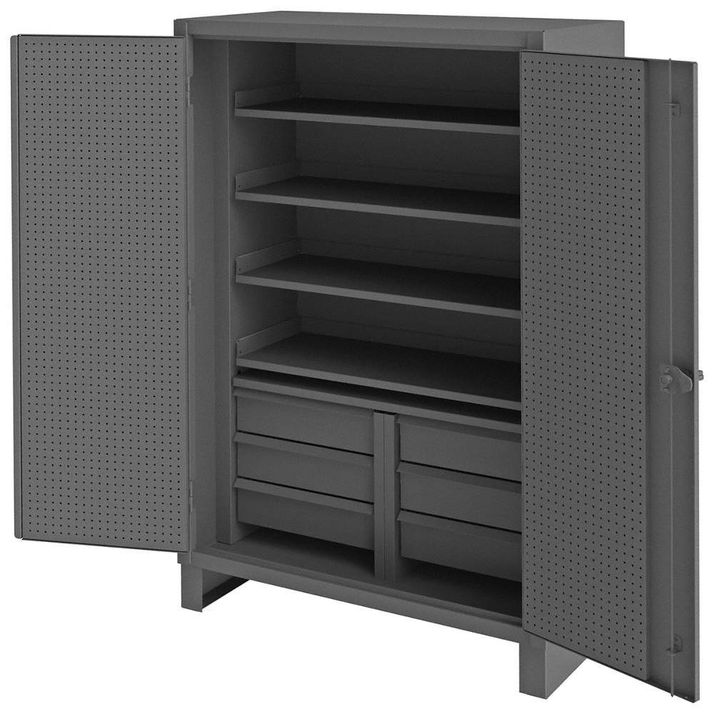 DURHAM MFG HDCDP244878-4SS6B95 Combo Drawer,Pegboard Cab,78″H,48″W,Gray 410Y40