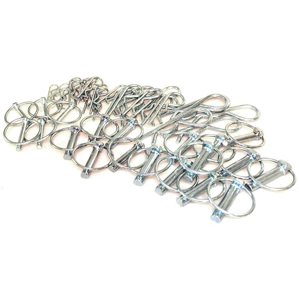 50 Piece Package of Lynch Pins & Grip Clips For Farm Tractor Implements