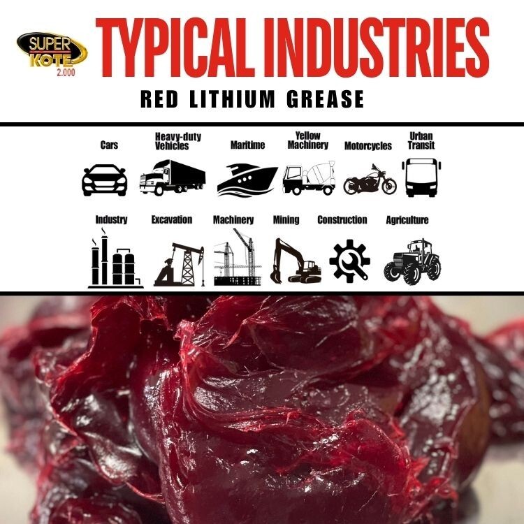 Red & Tacky Lithium Grease 360 gr Superkote 2000