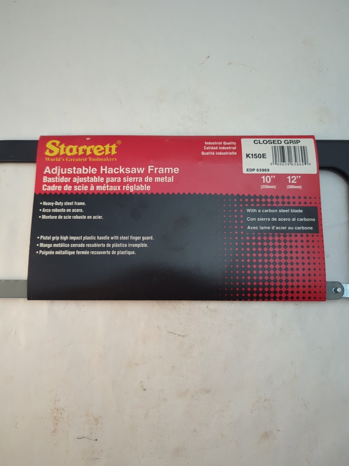 Starrett 10, 12″ Hacksaw Closed Grip Adjustable Frame