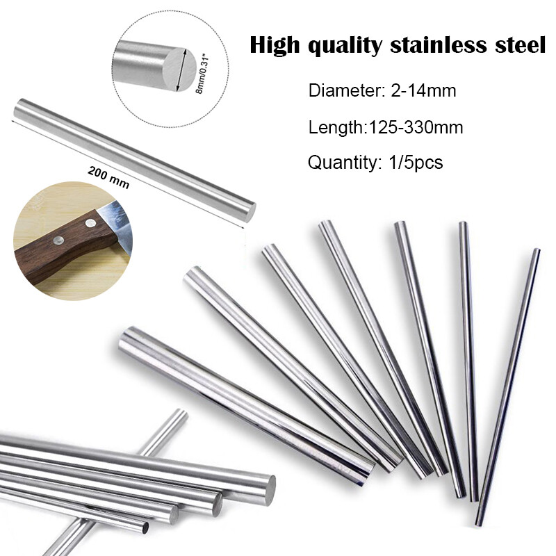 Stainlesss Steel Solids Round Bar Rod Shaft Milling-125-330mm Long-Multi Sizes