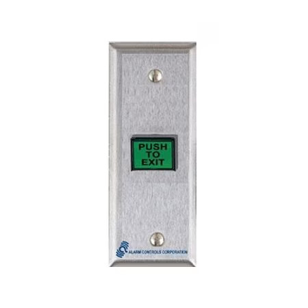 Alarm Controls Ts-9 Exit Button, Narrow, Stainless Steel
