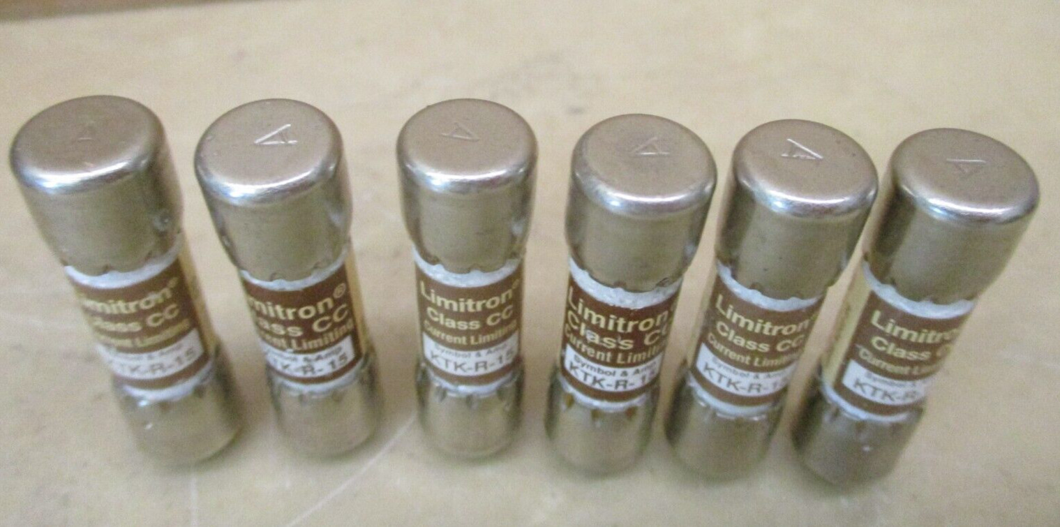 Bussmann Limitron Fuse KTK-R-15 Current Limiting Class CC Lot of 6 Pcs 46725ISU