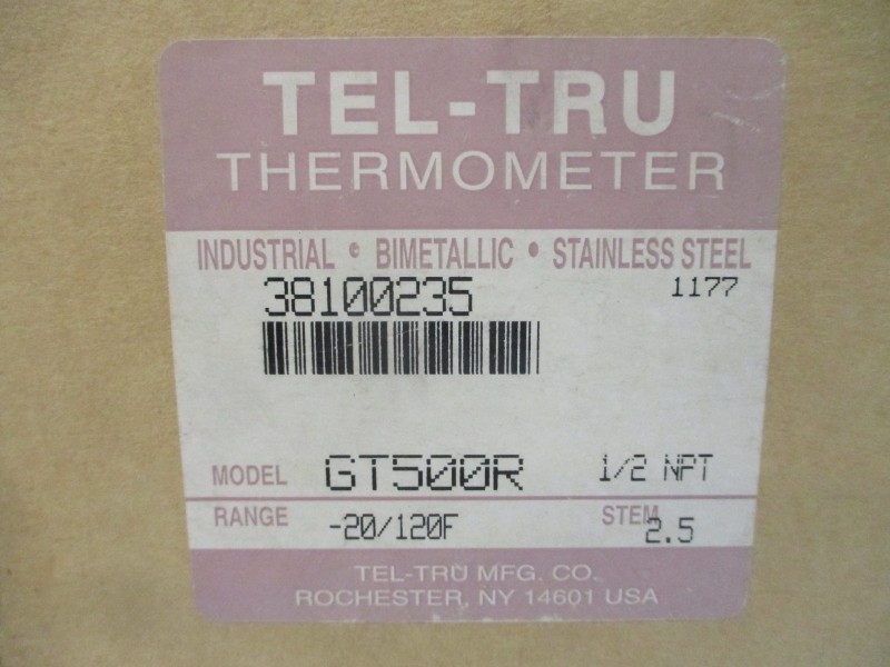 TEL-TRU GT500R -20/120’F 1/2″ STEM 2.5 NSMP
