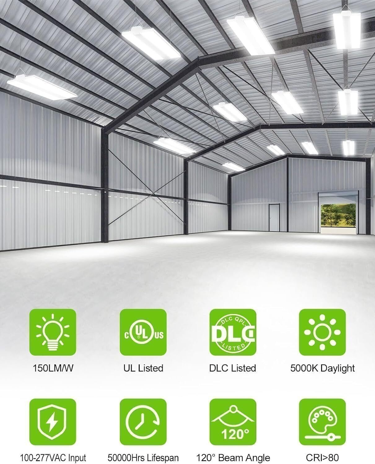 300W LED Linear High Bay Light 45,000LM Commercial Warehouse Shop Fixtures 5000K