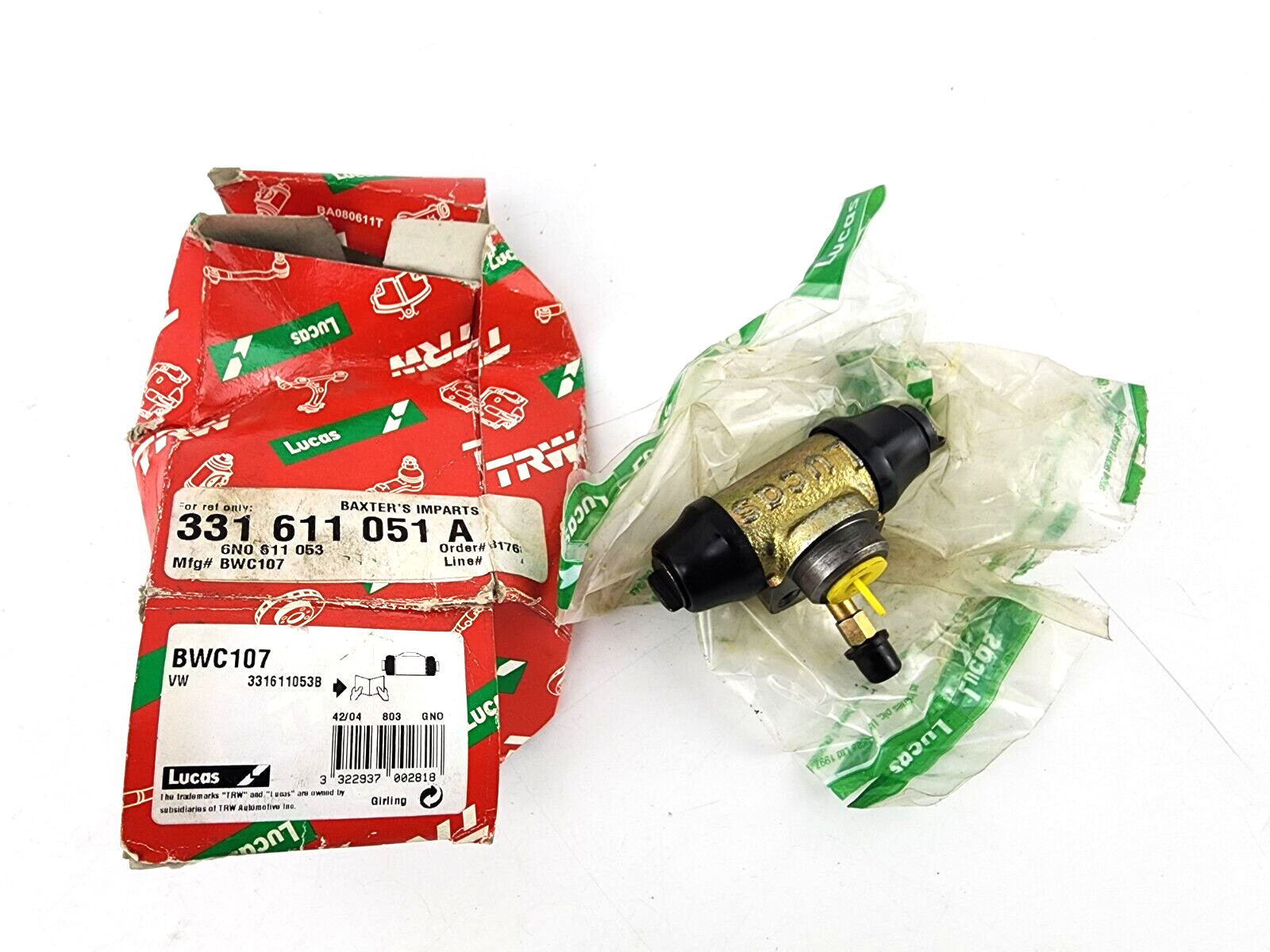 Lucas Rear Wheel Cylinder for VW Cabriolet Jetta Golf Scirocco 331611051A