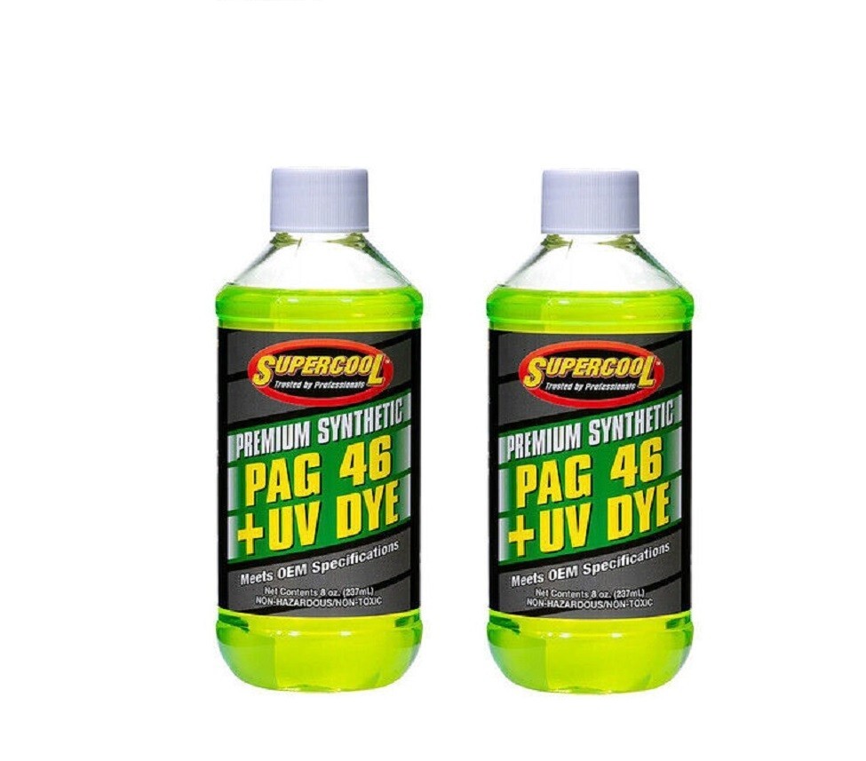 Supercool P46-8D A/C Compressor Pag Lubricant, W/Uv Dye 8oz Pack of 2