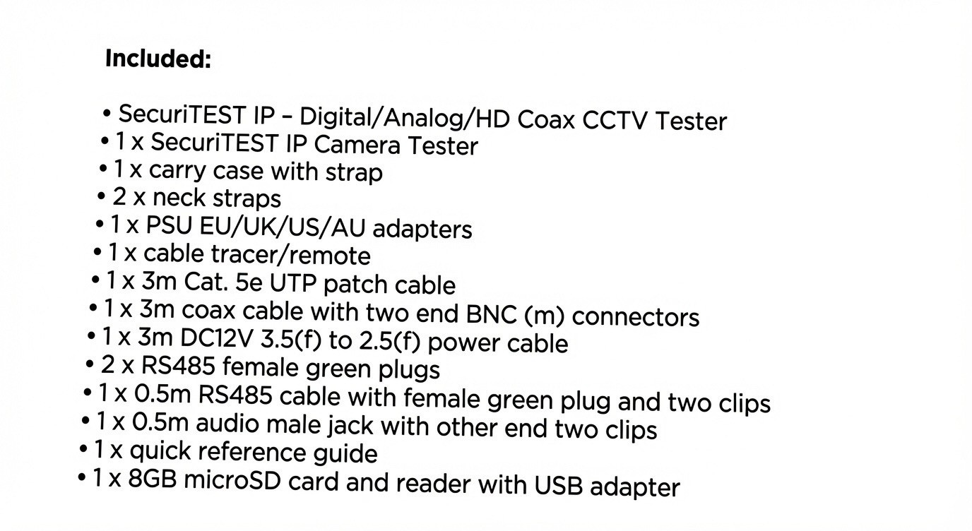 TREND Networks ST-171000 SecuriTEST IP Digit/Analog/HD Coax CCTV Tester