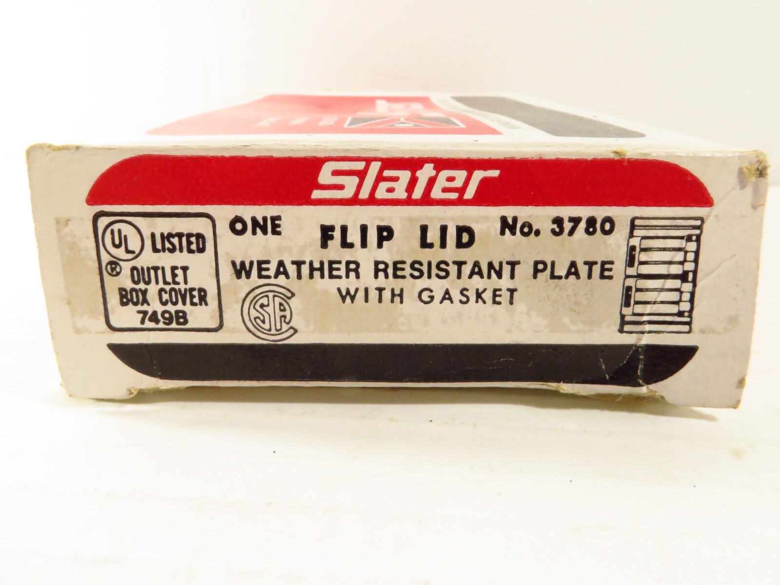 Slater Flip Lid #3780 Weather Resistant Plate With Gasket NOS