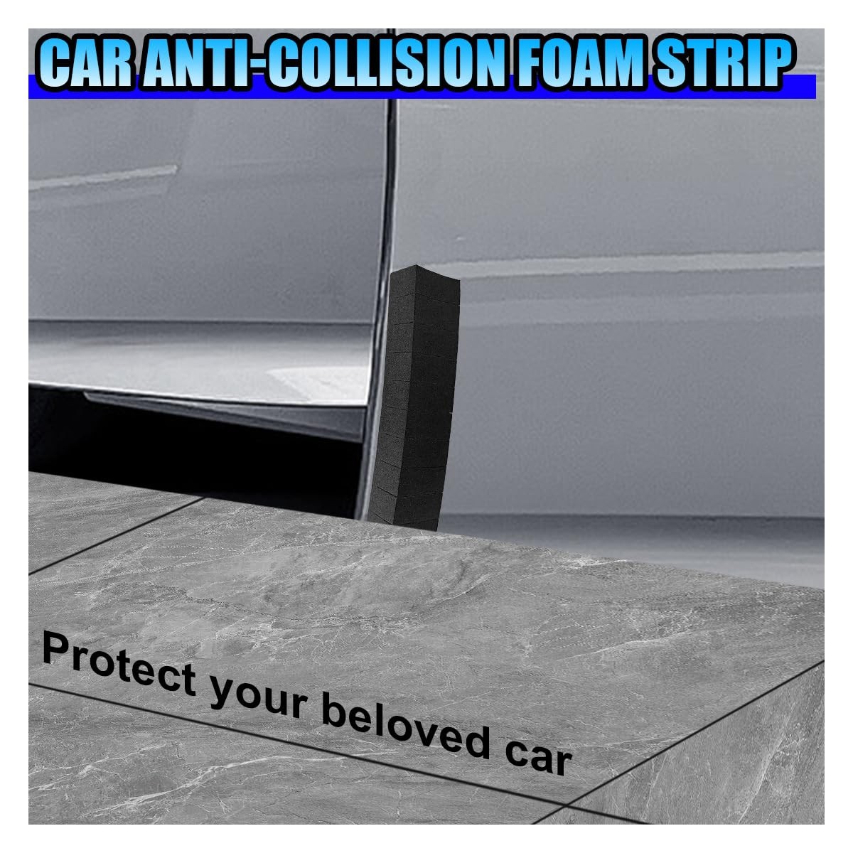 4PCS Car Door Edge Guards, EVA Foam Bumper Guard Strip with Adhesive, Anti-Sc…