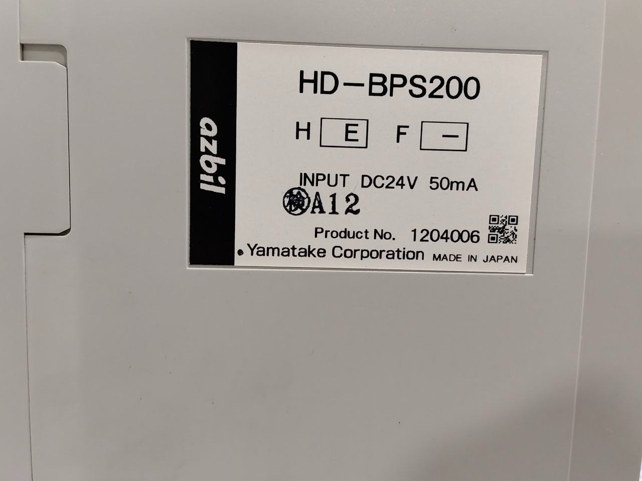 Azbil HD-BPS200 Battery Power Supply Unit Input DC24V 50mA