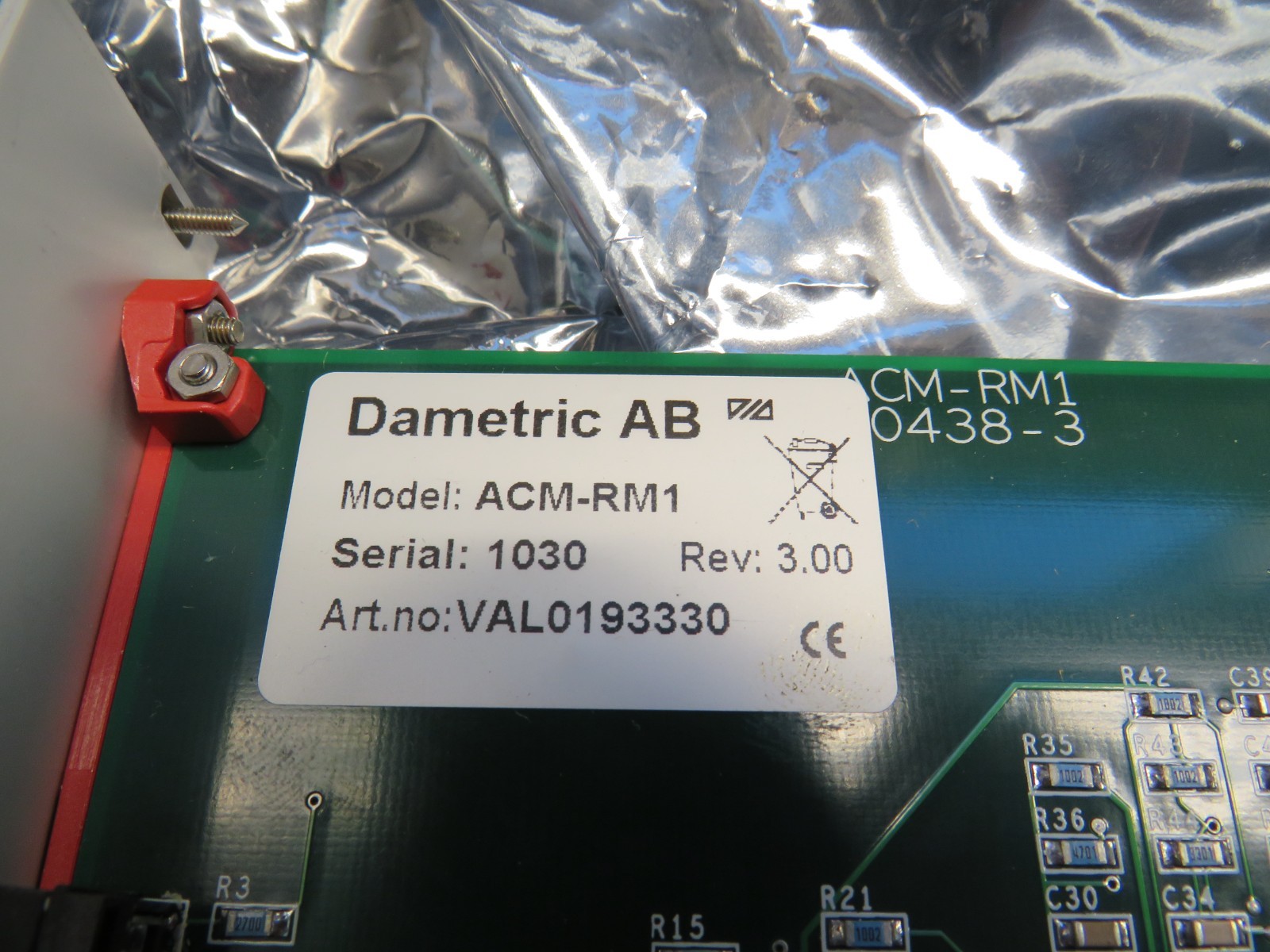 Dametric AB ACM-RM1 Rev 3.00 AGS Control Module Valmet VAL0196330
