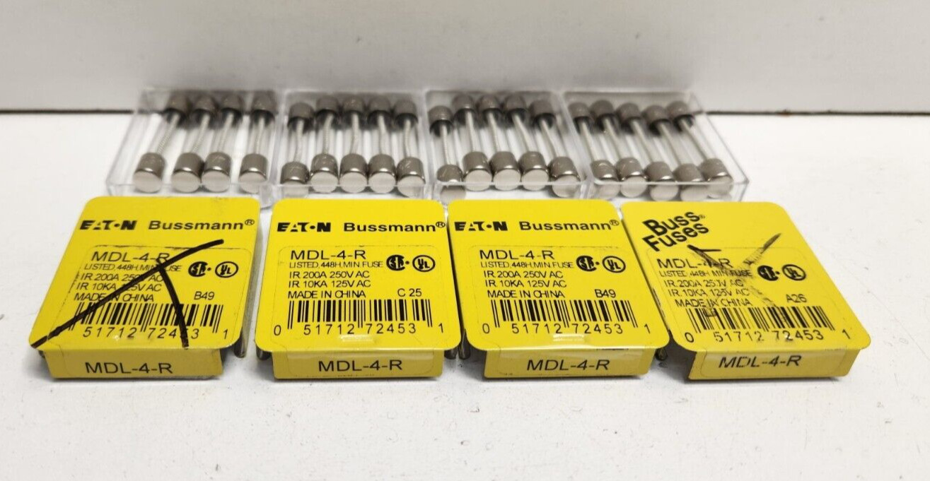 LOT OF 19 NEW OLD STOCK! BUSSMANN 4A 32V FUSES MDL-4-R