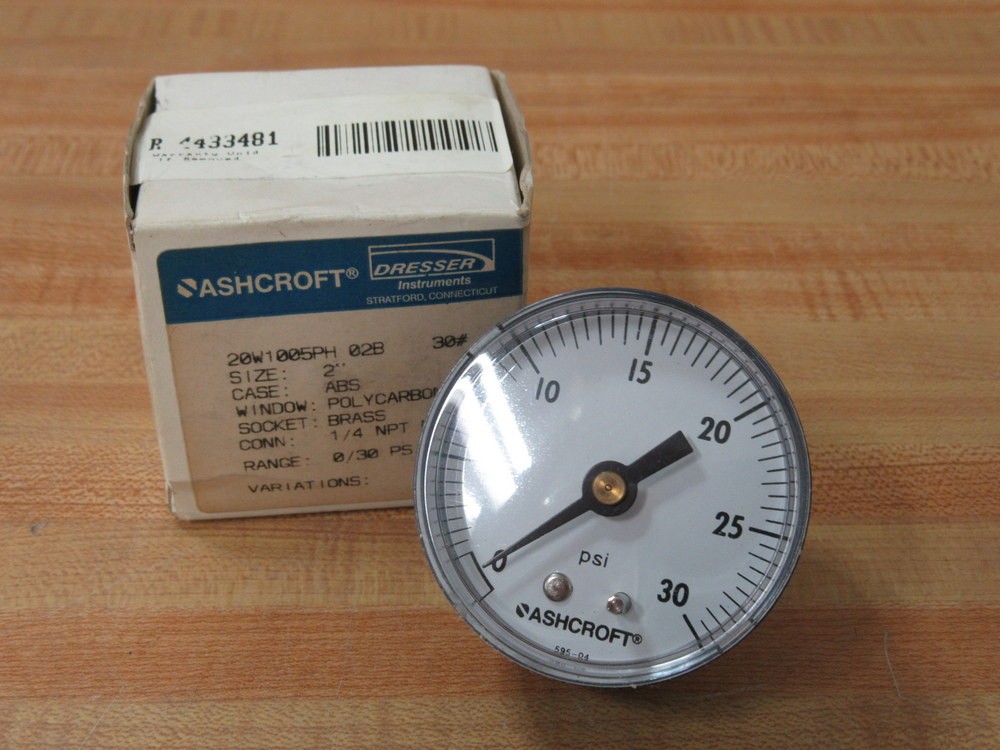 Ashcroft 20W1005PH 02B 30# Pressure Gauge 20W1005PH02B30