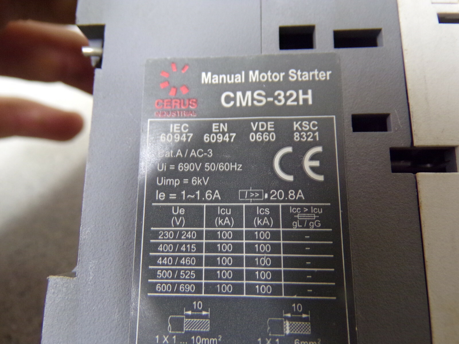 Cerus Manual Motor Starter CMS-32H *FREE SHIPPING*