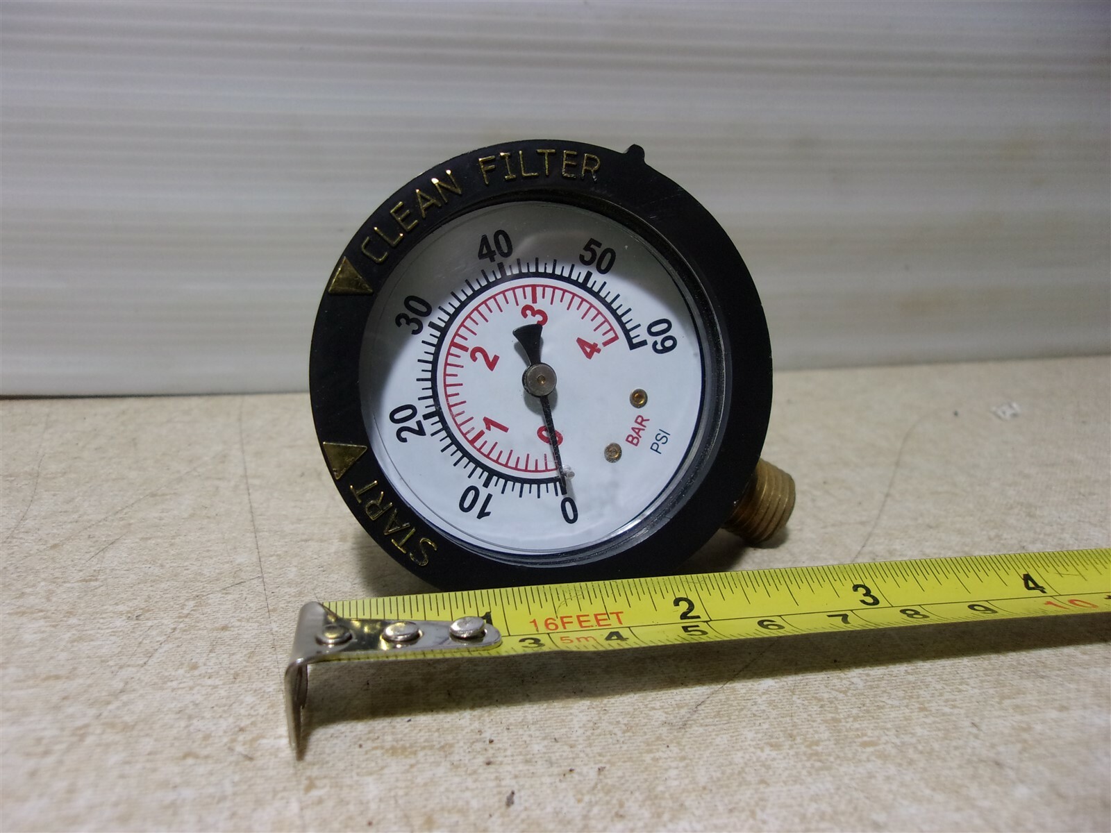 NEW Pressure Gauge 0-60 psi 0-4 Bar 1/4″ NPT *FREE SHIPPING*